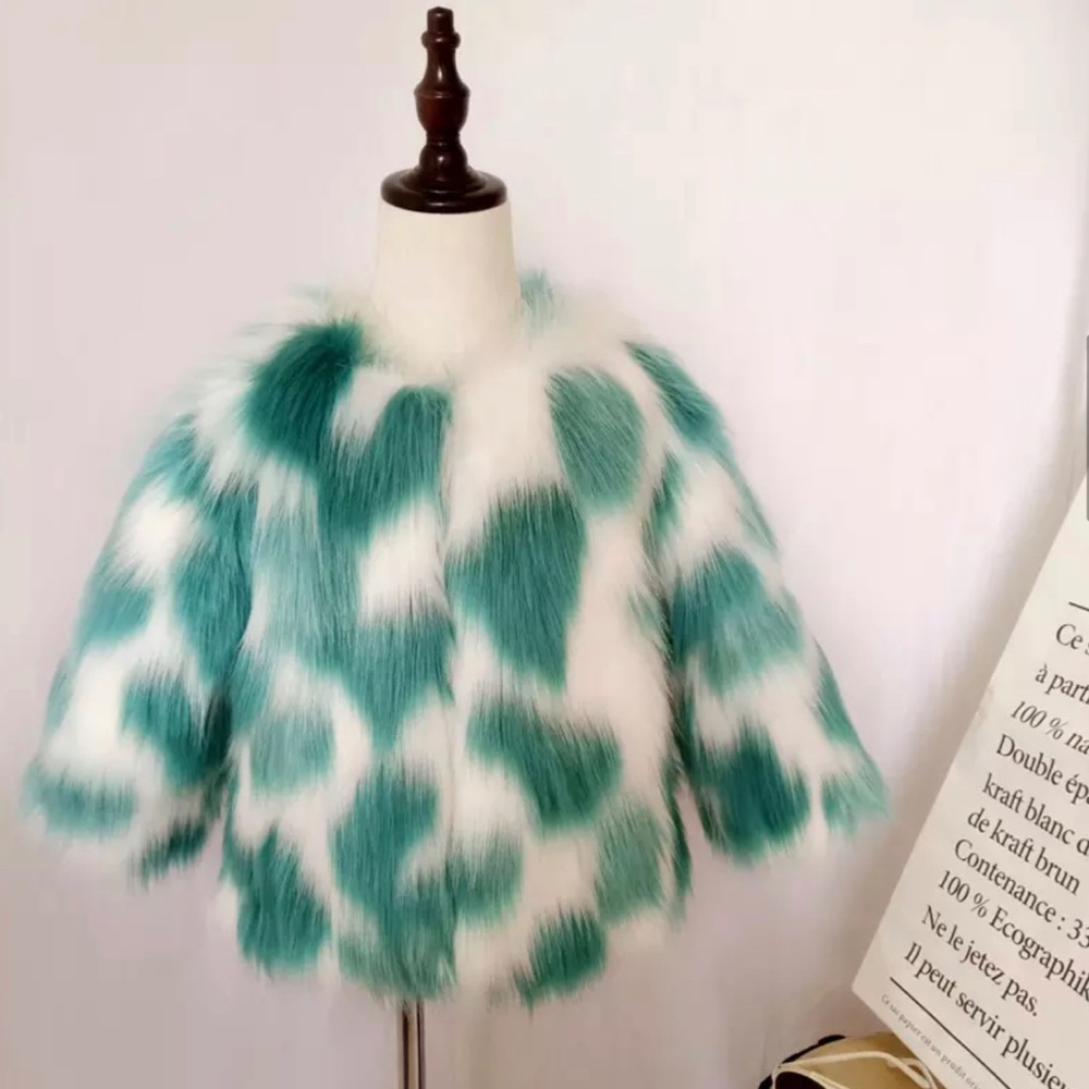 Elegant girls faux fur coat, girls winter coat , beautiful girls winter